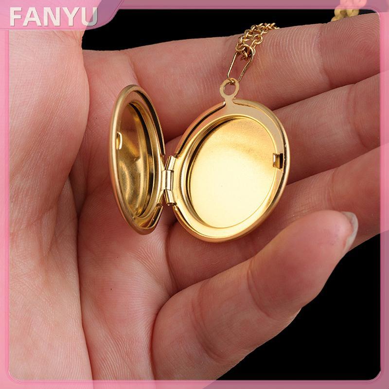 Sgl สร้อยคอล็อกเก็ตภาพสแตนเลส 3 สีเปิดรอบจี้สร้อยคอ SGL