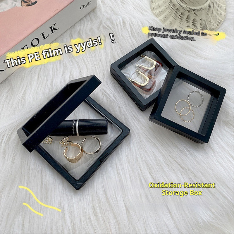 XI‘s Jewelry PE กล่องฟิล์มใสต่างหูต่างหูกล่องเก็บเครื่องประดับ ins สไตล์แบบพกพาขนาดเล็ก Anti-oxidation เครื่องประดับของขวัญกล่อง