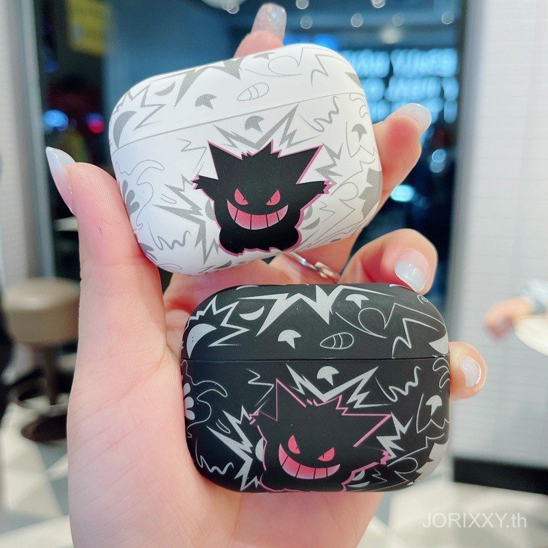 เหมาะสําหรับ ProPro2AirPodsPro2 ชุดหูฟังบลูทูธ AirPods4 เคสป้องกันการ์ตูนสีขาว Gengar