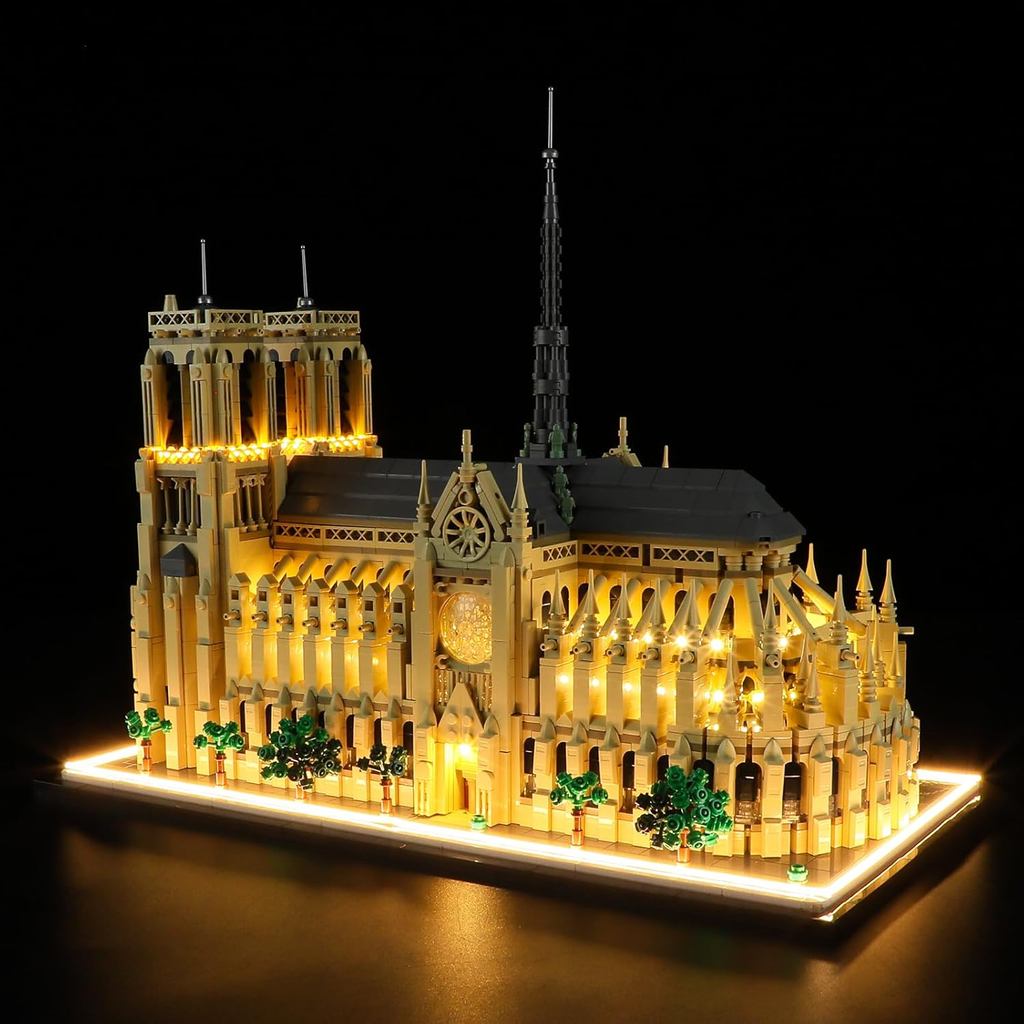 ชุดไฟ BRIKSMAX สําหรับ Lego-21061 Notre Dame Cathedral - เข้ากันได้กับชุดอาคารสถาปัตยกรรมเลโก้- ไม่ร