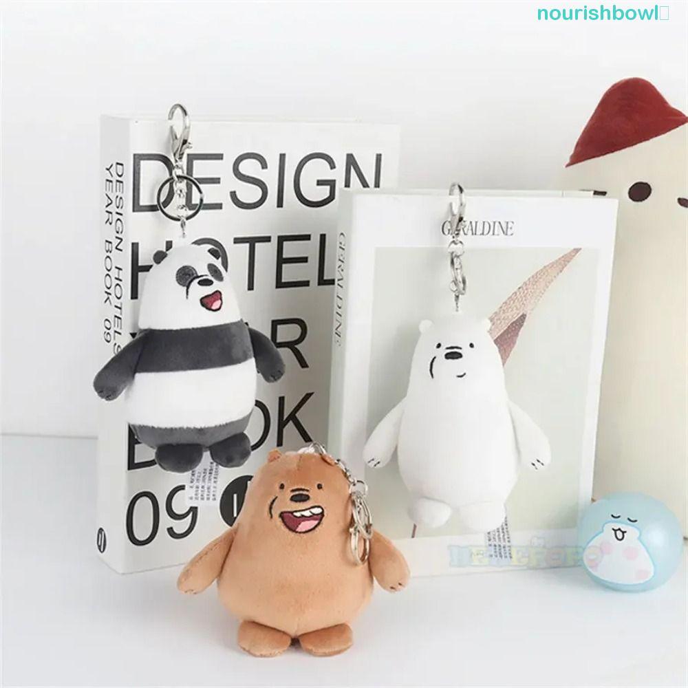 นูริชโบว์ล​ We Bare Bears จี้, ตุ๊กตาตุ๊กตาการ์ตูน Ice Bear พวงกุญแจ, ของเล่นเด็ก Plushies ตัวเลขกระ