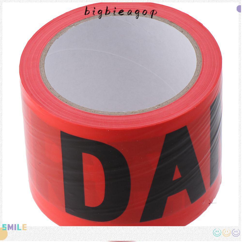 BIGBIEGOP Red Danger Tape, 7.5 ซม.*100M Non-Adhesive Caution Barrier Tape, ทนทานม้วนความปลอดภัยคําเต