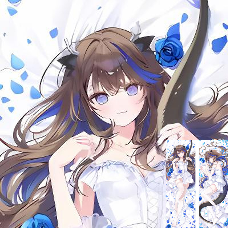 อะนิเมะ Youtuber Virtual Airi Kanna ปลอกหมอน Dakimakura ขนาดชีวิตเตียง Otaku เบาะครอบคลุม Sleeping ป