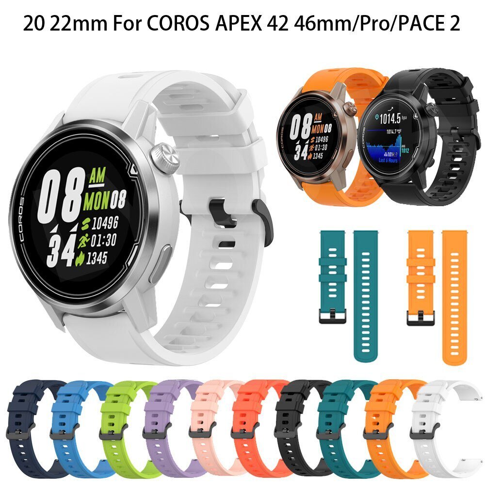 20 มม.22 มม.สายคล้องคอซิลิโคนสําหรับ Coros Pace4 Pace3 Pace2 Watchband Smartwatch เข็มขัดสายรัดข้อมื