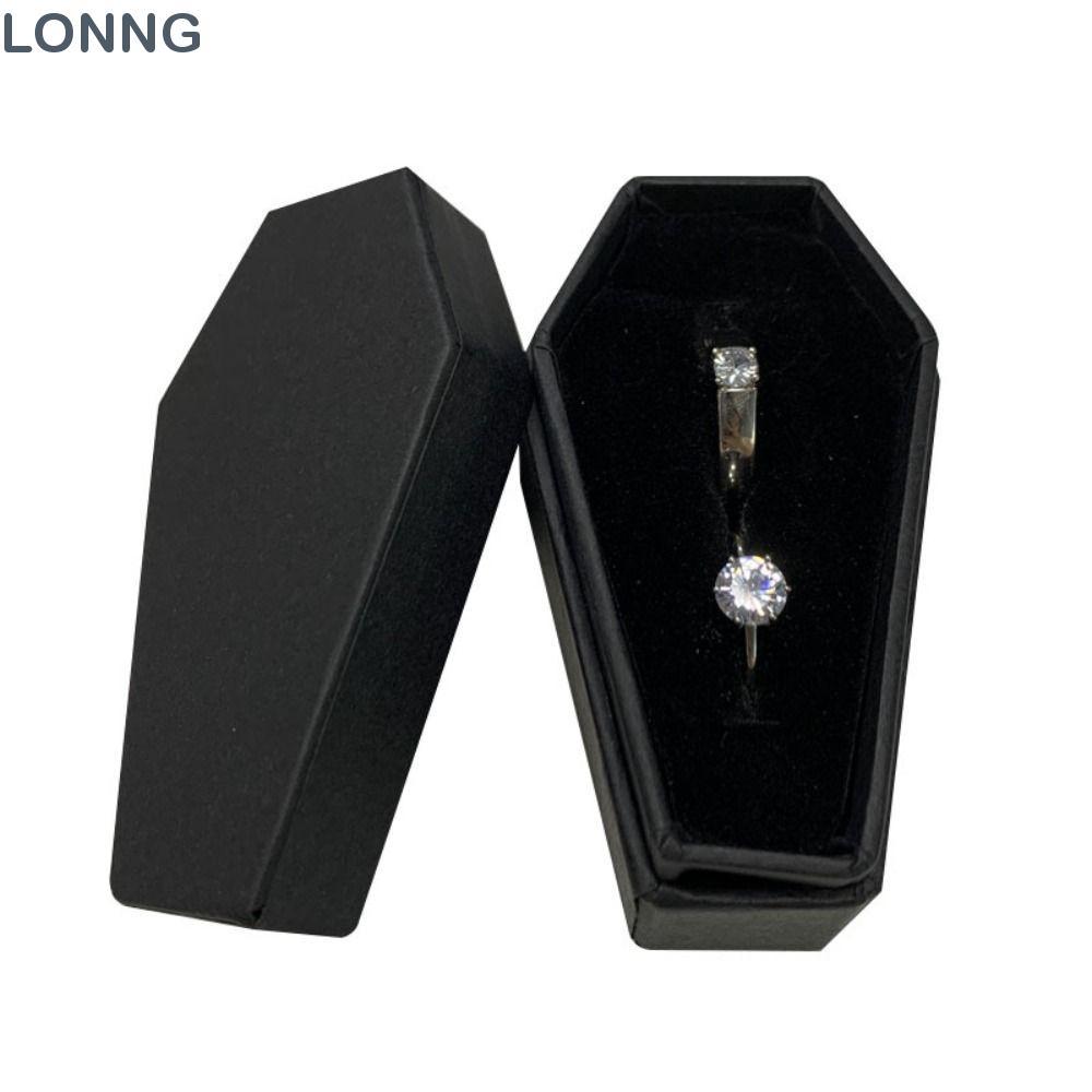 LONNG กล่องแหวนโลงศพ, เครื่องประดับ Spooky ที่สัญชาตญาณ ,แบบพกพานุ่มเรียงรายผู้ถือเครื่องประดับขนาดกะทัดรัดแสดงเครื่องประดับ