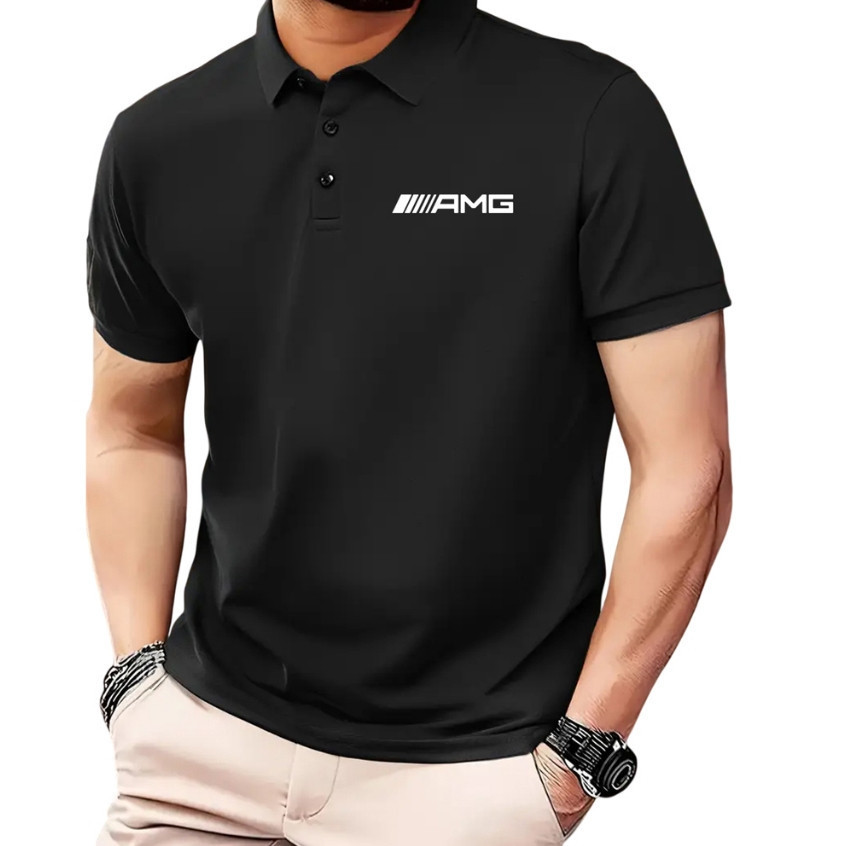 เสื้อโปโล AMG แฟชั่นสุดฮิต ลายโลโก้รถยนต์ ผ้าฝ้าย 100% สำหรับผู้ชายผู้หญิง สวมใส่สบาย S-3XL