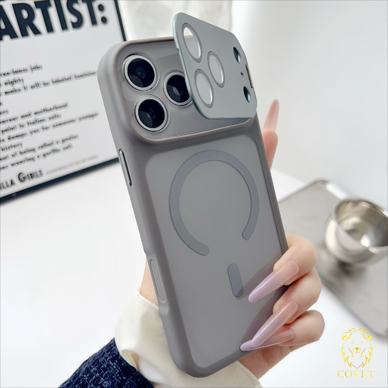 COVET Flip-Up Lens Minimalist Magnetic Case เข้ากันได้กับ IPhone 17 16 15 14 13 Pro Max พร้อมการป้องกันทั้งตัว ตัวเลือกสีสันสดใส