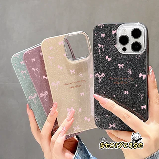 เหมาะสำหรับ OPPO Reno 13F 11F Reno 16F 15F 16 15 11 8T 5 11 5F 10 12 15 12F 6z 14 14F เคสโทรศัพท์แวววาวที่มีโบว์สีชมพู