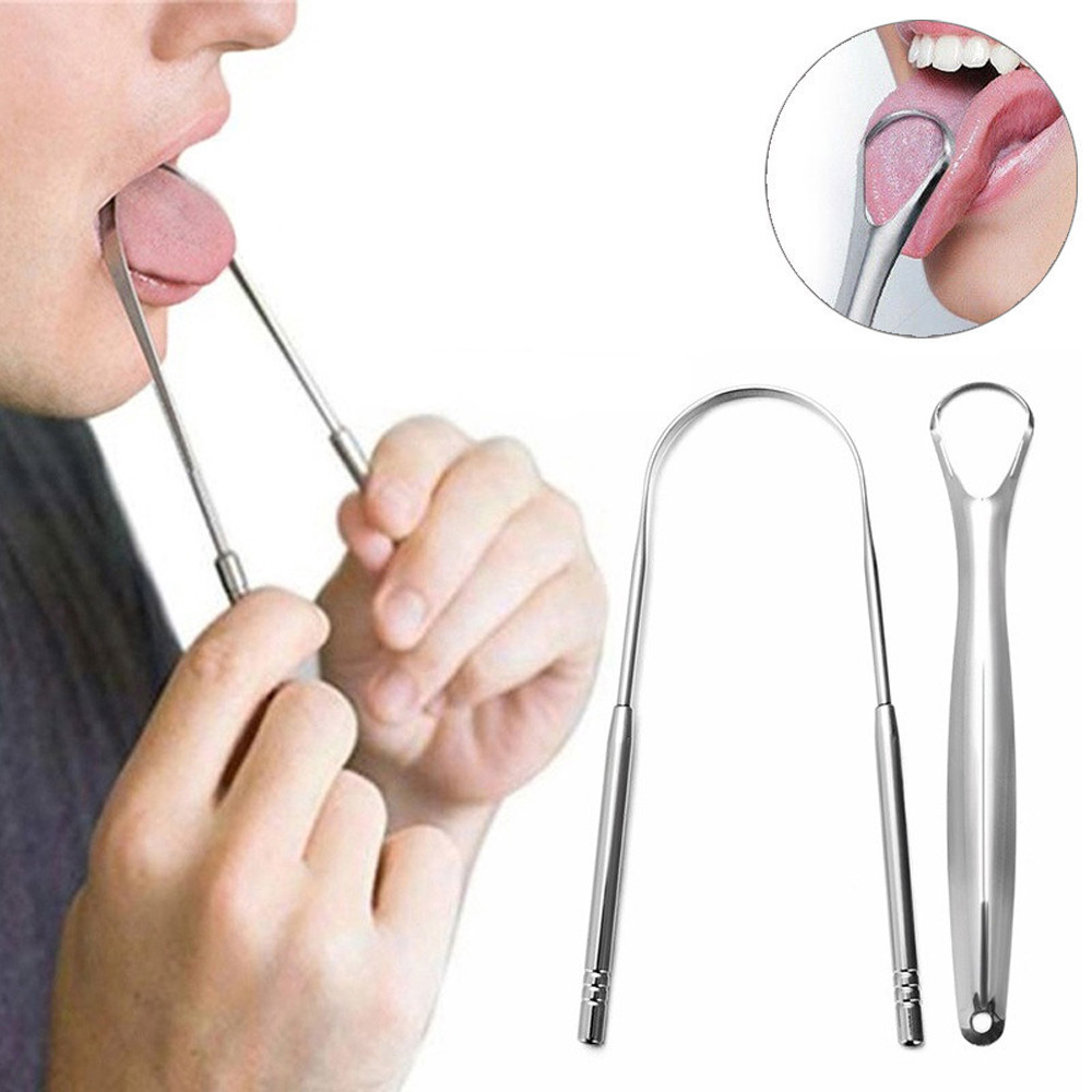 in stockKit เครื่องขูดลิ้นทําความสะอาดสําหรับผู้ใหญ่มืออาชีพกําจัดกลิ่นปากแปรงลิ้นโลหะสแตนเลส