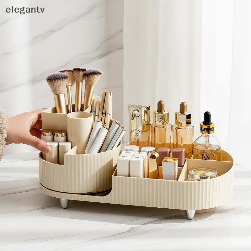EGN ที่เก็บเครื่องสําอางแบบหมุนได้พร้อมส่วนที่แบ่งสําหรับการจัดเก็บเครื่องสําอางที่เรียบร้อยและเป็นร