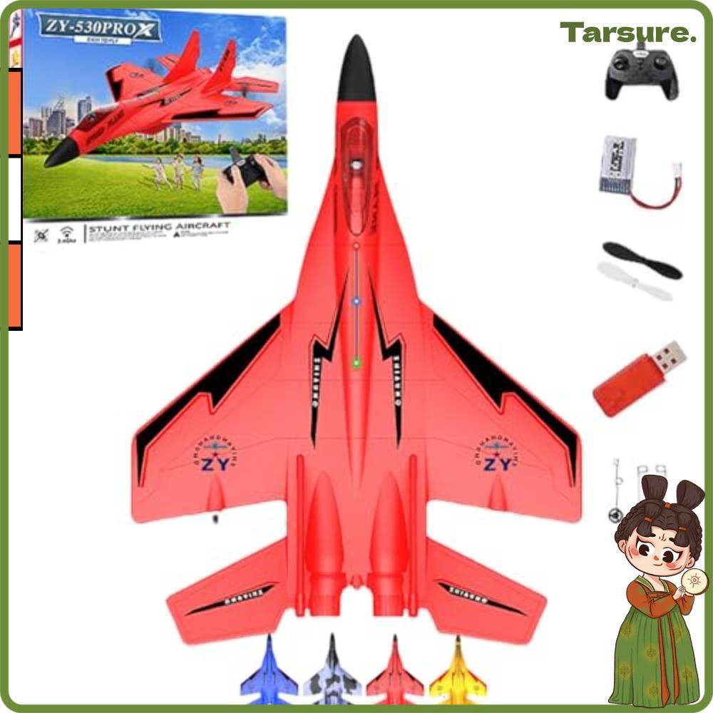 TARSURETH 2.4ghz Rc รีโมทคอนโทรล Fighter Plane, โฟมไฟฟ้ารีโมทคอนโทรล Fighter Jet, พร้อมไฟที่มีสีสัน 