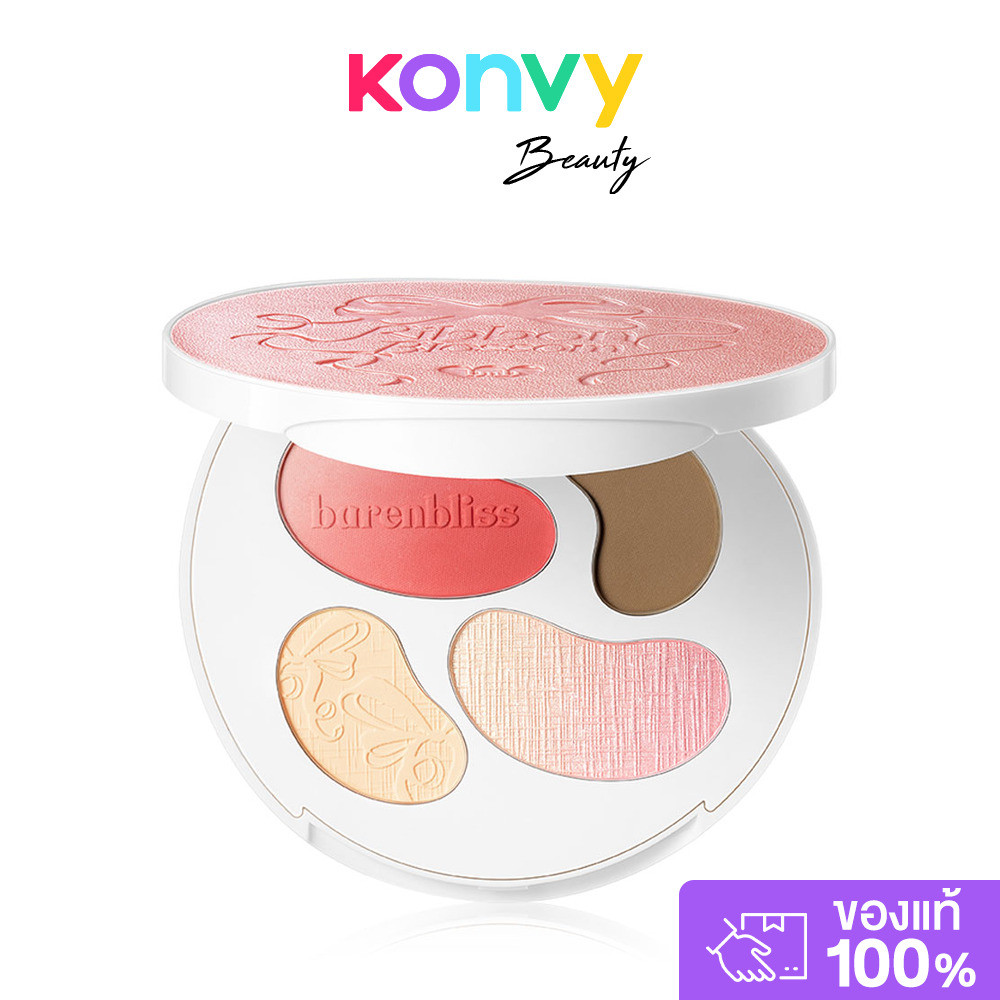 barenbliss Ribbon Blossom Face Palette 9g #W1 Warm Vivid ครบจบทุกลุคในพาเลทเดียว แบร์แอนด์บลิซ.