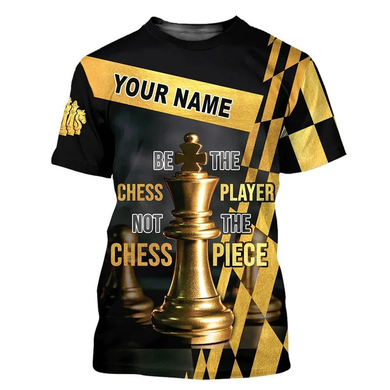 3D พิมพ์ส่วนบุคคลหมากรุกกราฟิก TShirt สําหรับผู้ชายผู้หญิงฤดูร้อนแขนสั้นตลกหมากรุก Tee เสื้อ Tops StreetwearS-5XL