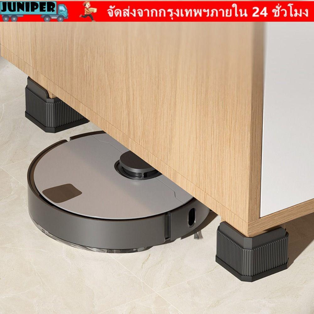 JUNIPER แผ่นรองฝ่าเท้าเฟอร์นิเจอร์, เตียงสําหรับงานหนักทรงกลมยกไรเซอร์, การซักกันลื่นแบบปรับได้ทรงสี่เหลี่ยมคุณภาพสูง|รองรับตู้เย็น