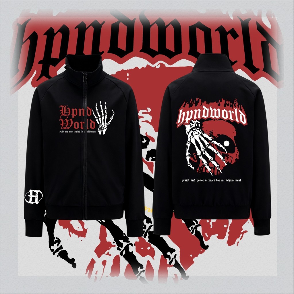 HPND Hoodie Zip-Up Sweatshirt ผ้าฝ้ายพิมพ์ลายแฟชั่นเสื้อสเวต เสื้อสเวตเตอร์มีฮู้ดแบบซิป M-3XL # #HD2