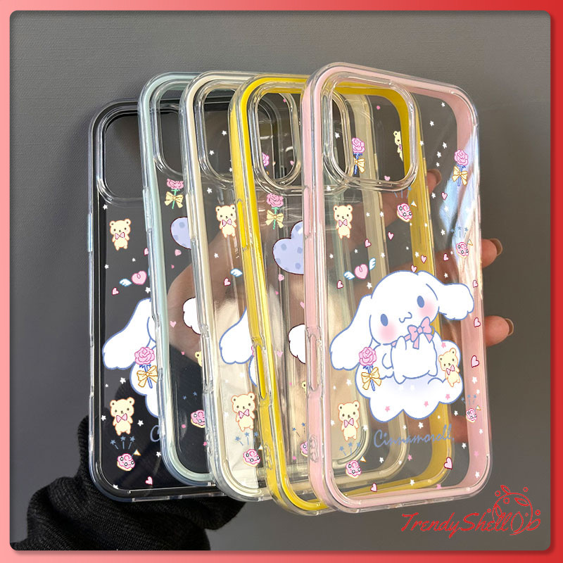 นิ่ม 2in1 สีแคนดี้ เข้ากันได้สำหรับ เคสไอโฟน11 เคส iphone 16 Pro Max 17 Pro 11 12 13 14 15 15 16 Plus ลูกสุนัขน่ารัก