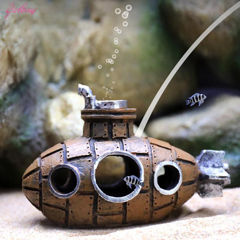 [Yulong] เรือดําน้ําประติมากรรมเครื่องประดับเรือดําน้ําที่พักพิงปลาถ้ําอุปกรณ์ภูมิทัศน์สําหรับพิพิธภ