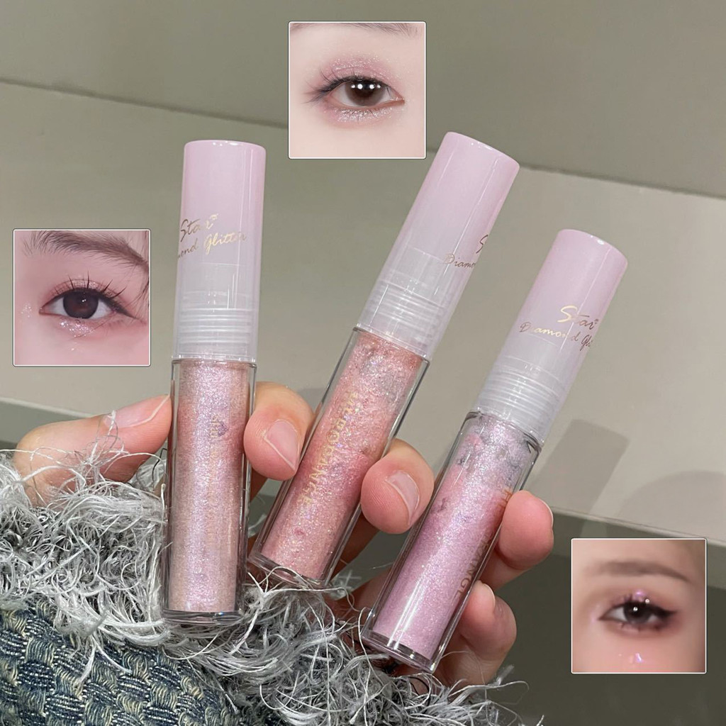 2.5g Eye Beauty Liquid Glitter Eyeshadow Quick-Drying Sparkling Eye Shadow สําหรับ Daily & Official 