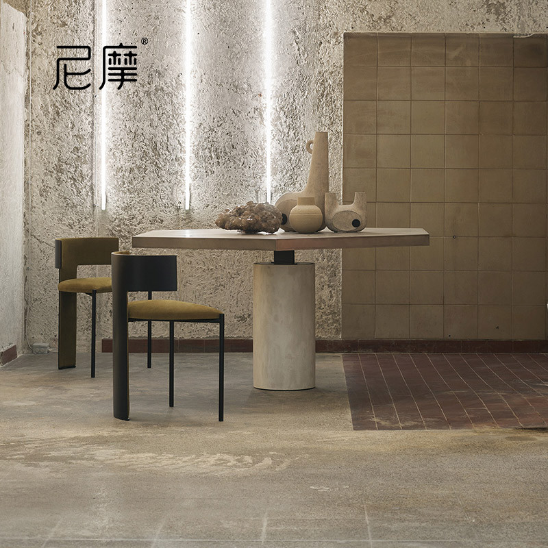 Nimo Designer BAXTER ZEFIR อิตาเลี่ยน Minimalist เหล็กเก้าอี้รับประทานอาหารในครัวเรือนเก้าอี้หลังโต๊