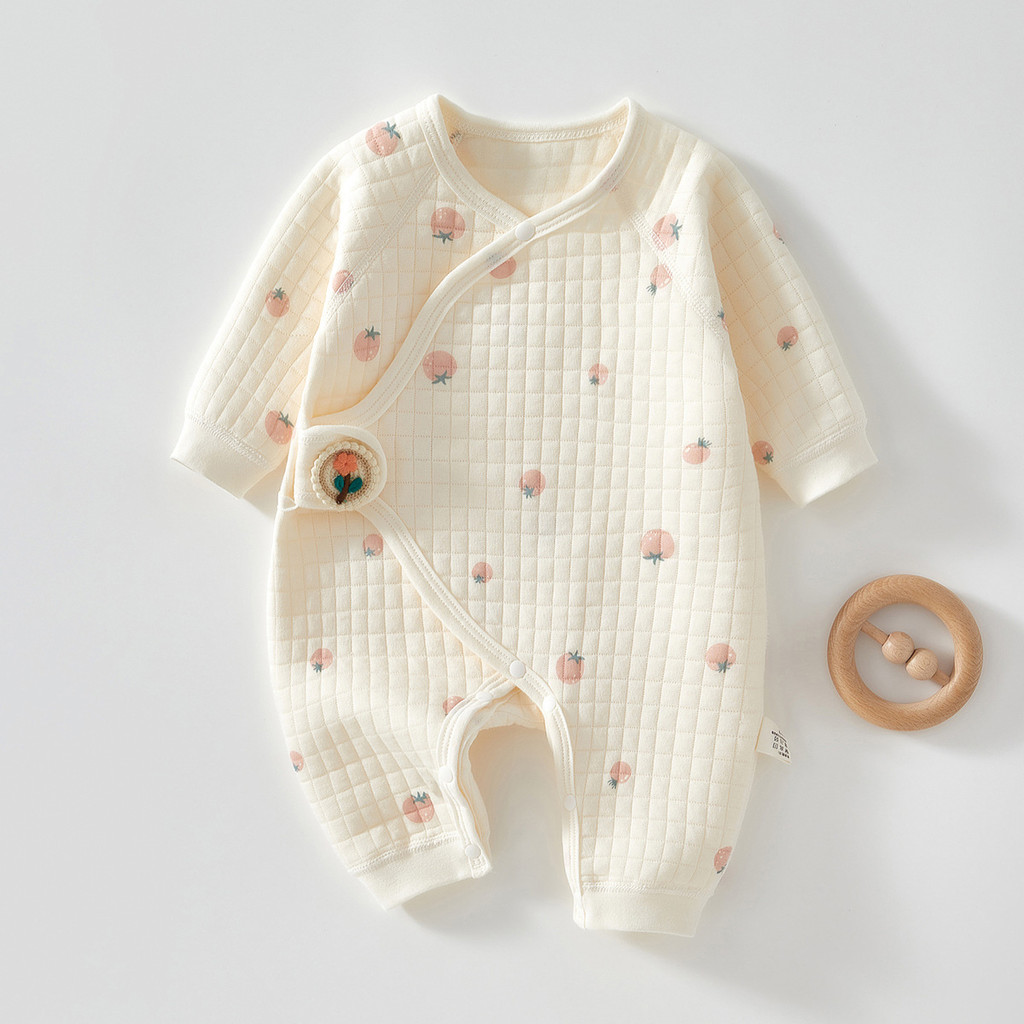 【Ready Stock】 Newborn Baby Clothes Autumn and Winter Thermal Clothes Class a Pure Cotton Boneless St