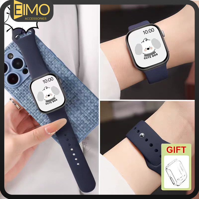สายซิลิโคน กรณีที่ชัดเจนนุ่ม for Smartwatch Ultra/SE 3 2 49mm Series 11 10 9 8 7 6 5 4 IWatch 46mm 45 44 42 38mm