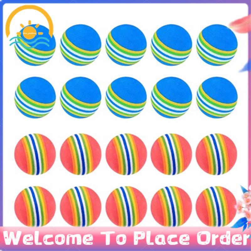 20 ชิ้นลูกกอล์ฟSoft Foam Garden Golf Balls Practice Golf Balls ฟองน้ํา Rainbow Golf Balls สําหรับในร