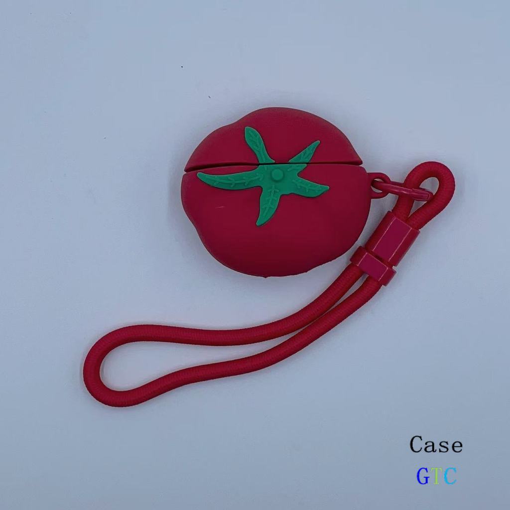 GTC สําหรับ GOOJODOQ J201 J206 J228 J229 หูฟัง & Lanyard รูปแบบมะเขือเทศสร้างสรรค์