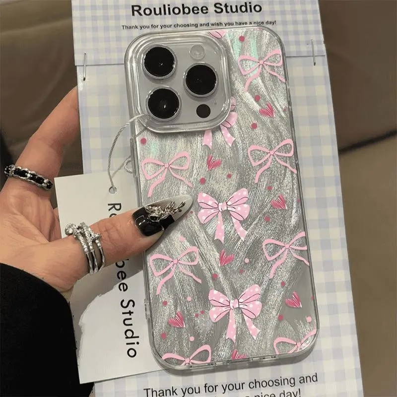 TPU Love Bow Case Redmi & Realme & infinix redmi a3 12 13 14c redmi note 11 12 13 4g/5g pro poco x6 