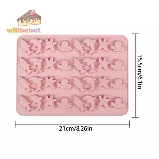 [Willbehot-t] ผสมผลไม้สัตว์ซิลิโคนช็อกโกแลตแม่พิมพ์ปลา Fudge Candy Jelly Mould เรขาคณิตหัวใจเค้กตกแต่งเบเกอรี่ถาดน้ําแข็งของขวัญ [ใหม่]