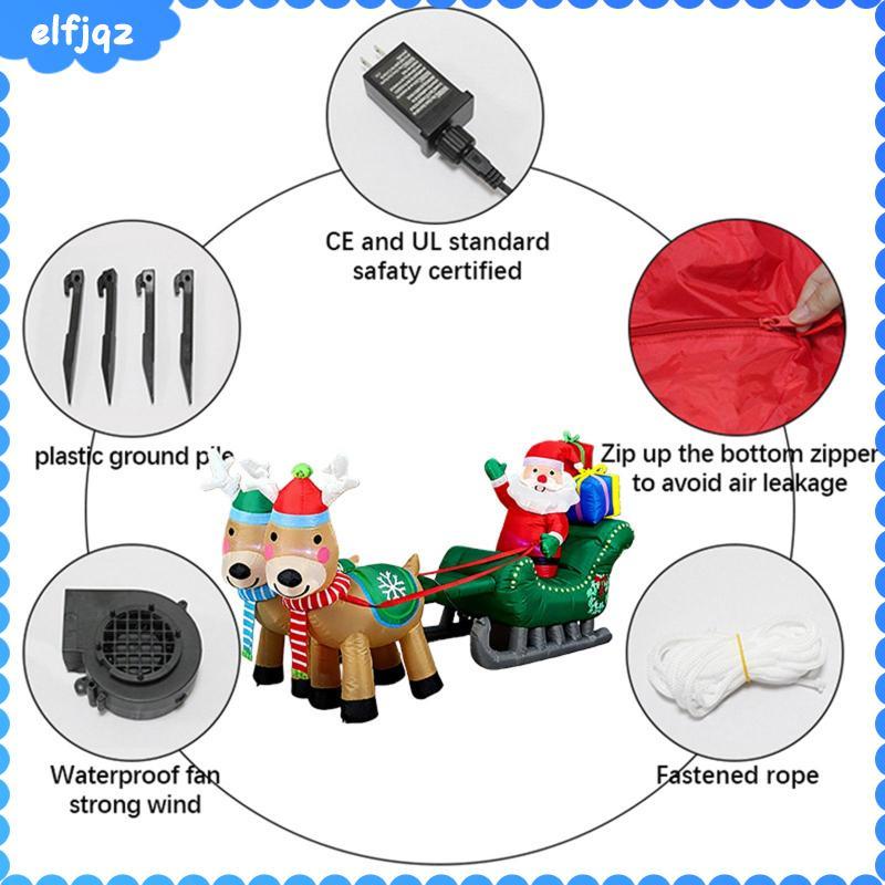 [elfjqz] Christmas Inflatable Novelty Weatherproof Santa Claus สําหรับ Garden Mall Plaza