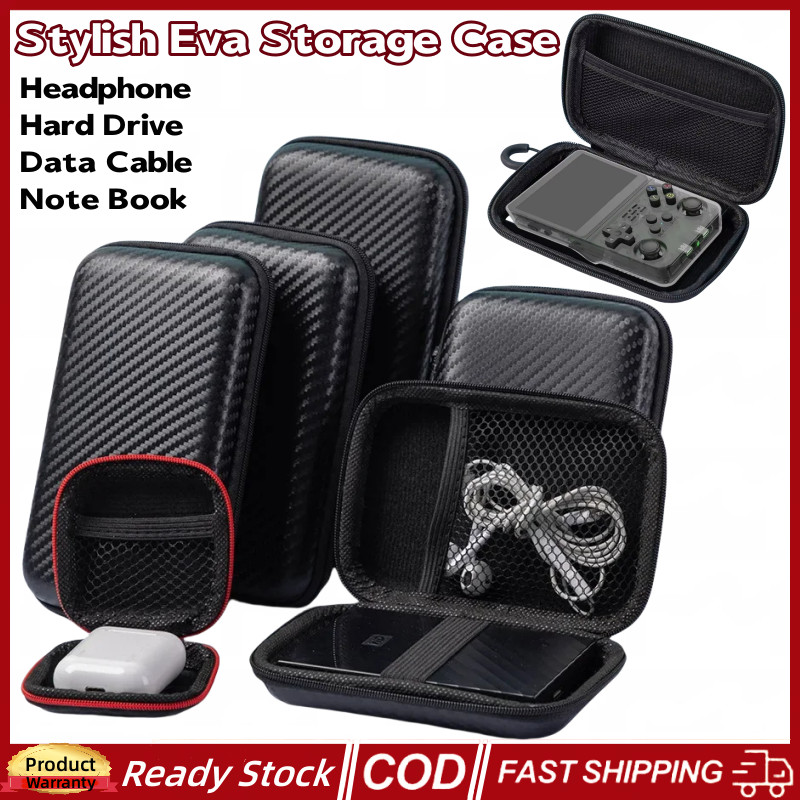 2ชิ้นแบบพกพาอีวาถุงเก็บกระเป๋าซิปหูฟังสายเคเบิลข้อมูลการจัดเก็บฮาร์ดไดรฟ์กระเป๋าออแกไนเซอร์ฮาร์ดเชลล์กระเป๋าถือ