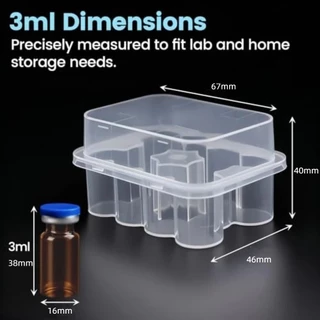 จัดส่งจากประเทศไทยPICKZEN Microtube Storage Box, Stackable Vial Storage , 3ML/10mL 10-Slot พลาสติกตู้แช่แข็งกล่องหลอดตู้เย็น Organizer