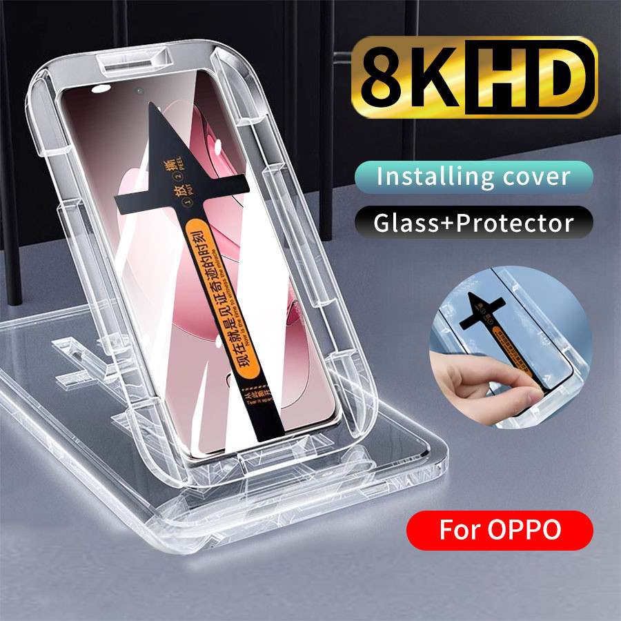 HD หน้าจอโค้งกระจกนิรภัยสําหรับ OPPO Reno 14 14F 13 13F 12 12F 11 11F 10 8 8T 7 6 6Z 5 4 4Z 3 Pro Plus Bubble-Free โทรศัพท์ป้องกันหน้าจอ