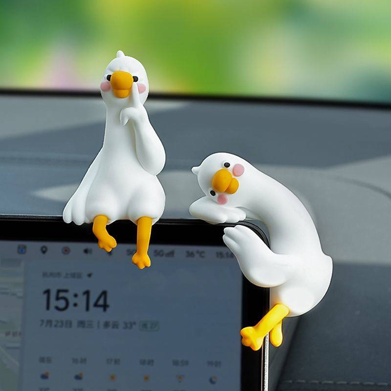 Big White Geese Car Decoration Car Center Console Display Screen Car Interior Ornaments Ideal Weilai