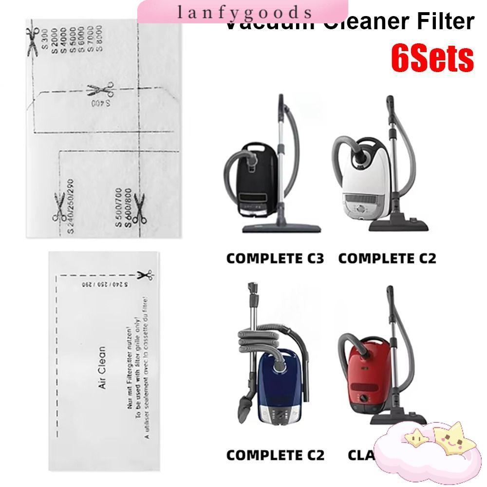 LANFYGOODS 6 ชุดผ้าฝ้ายกรองไอเสีย Air Clean เครื่องดูดฝุ่นตัวกรอง, แพ็คเครื่องใช้ในบ้านอะไหล่สําหรับ