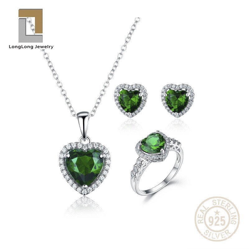 ชุดสร้อยคอมังกร ลายหัวใจ สไตล์ยุโรปอเมริกัน เครื่องประดับเงิน Sterling Silver หรูหรา RWB5