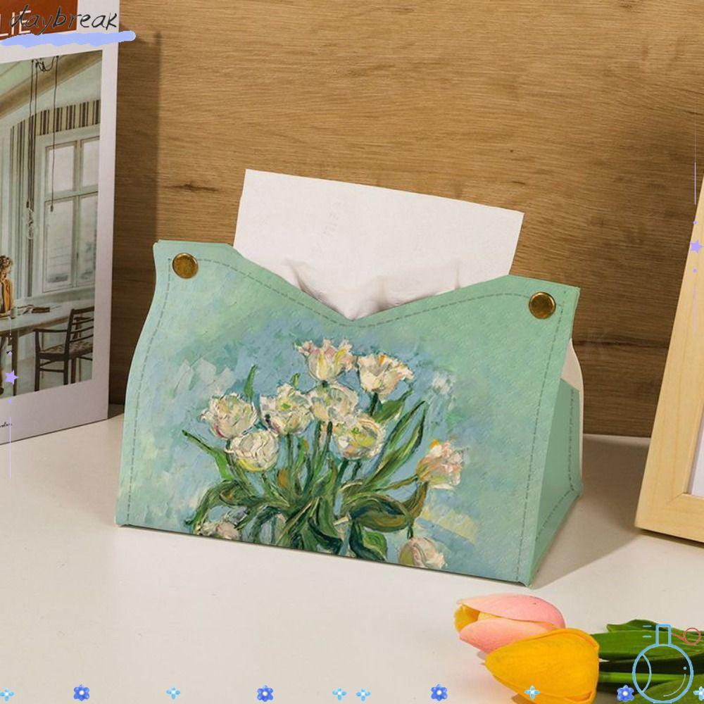 ทิชชู่ วันเบรียก ,ภาพวาดสีน้ํามันที่เก็บขนาดใหญ่ผู้ถือผ้าเช็ดปาก,สร้างสรรค์ทนทานหนังรถตู้โก๊ะรถกล่องกระดาษทิชชูสํานั
