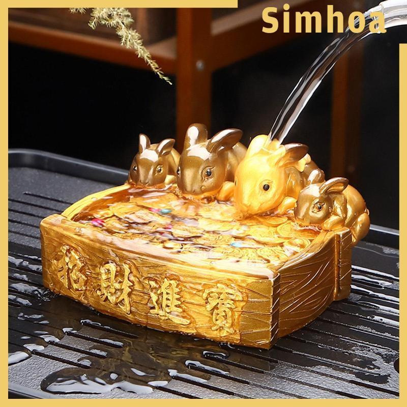 [SIMHOA] รูปปั้นกระต่ายชาสัตว์เลี้ยงเปลี่ยนสีประติมากรรมสําหรับห้องนอนคนรักชา Tearoom