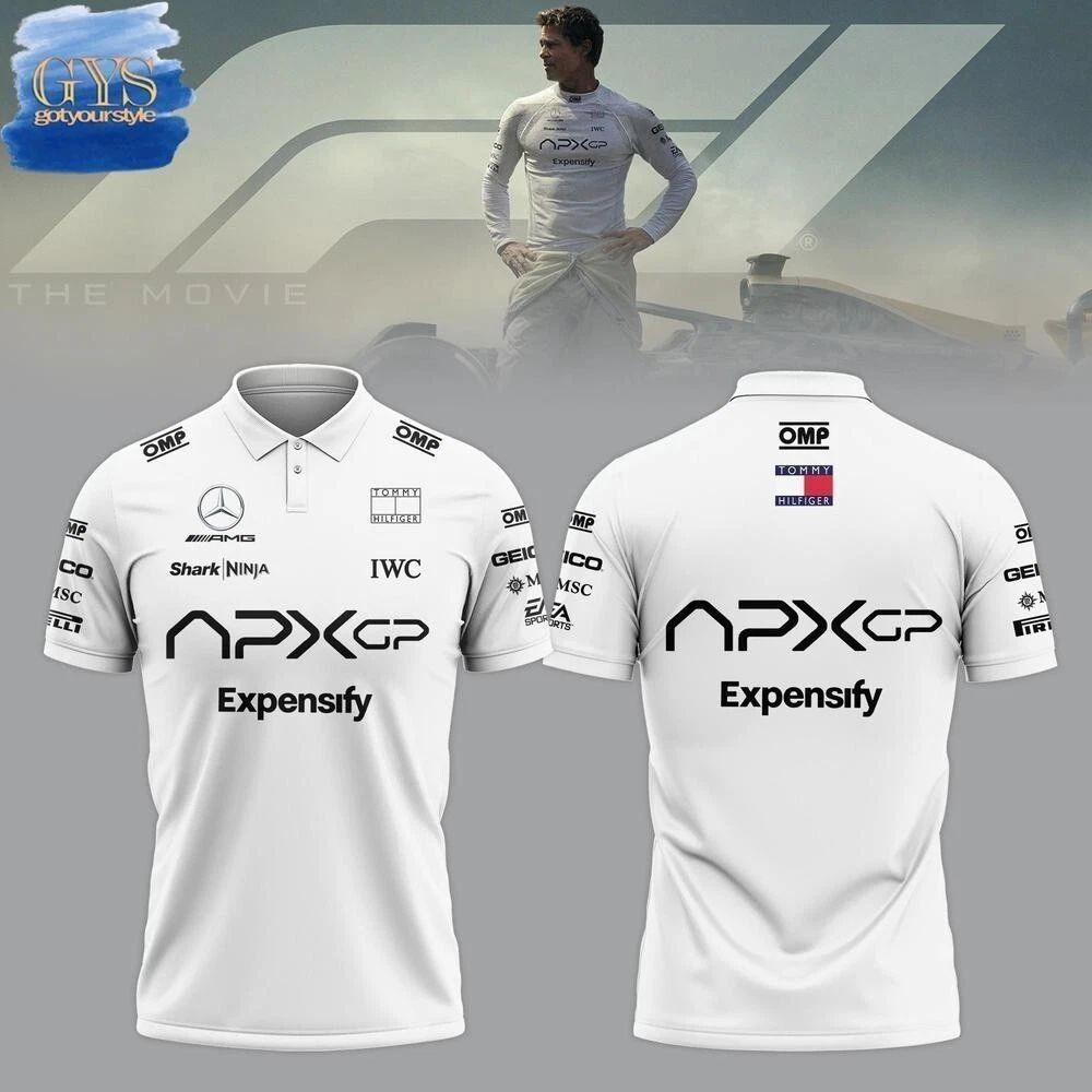 ชุดแข่ง F1 รุ่นล่าสุดสําหรับ 2025+APX GP ทีม F1 jersey+เสื้อยืดแขนสั้นสําหรับผู้ชายและผู้หญิงฤดูร้อน