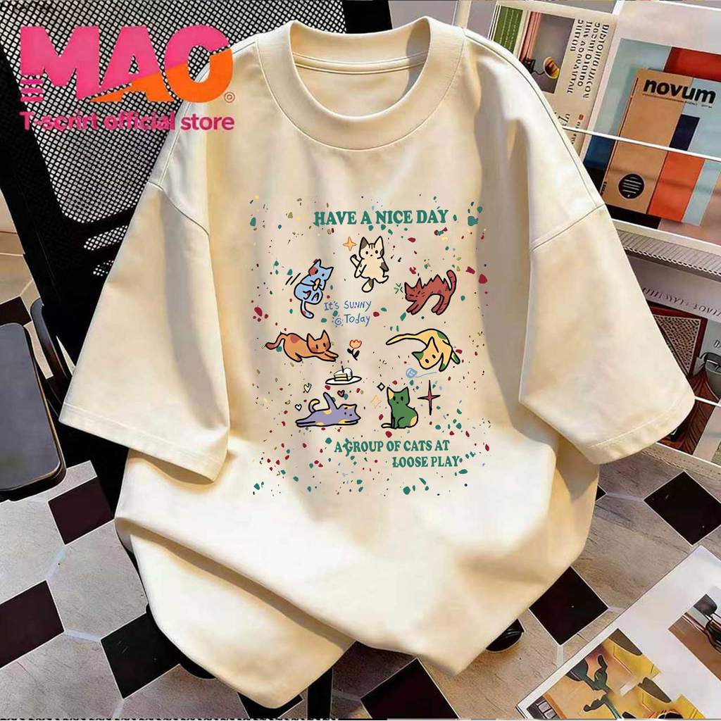 COD✅ (จัดส่งในกรุงเทพฯ) MAO Shop ❗️เสื้อยืดโอเวอร์ไซซ์สไตล์เกาหลี ผ้าวัสดุคอตตอน ทรงสวยใส่ได้ทุกวัน #TX09