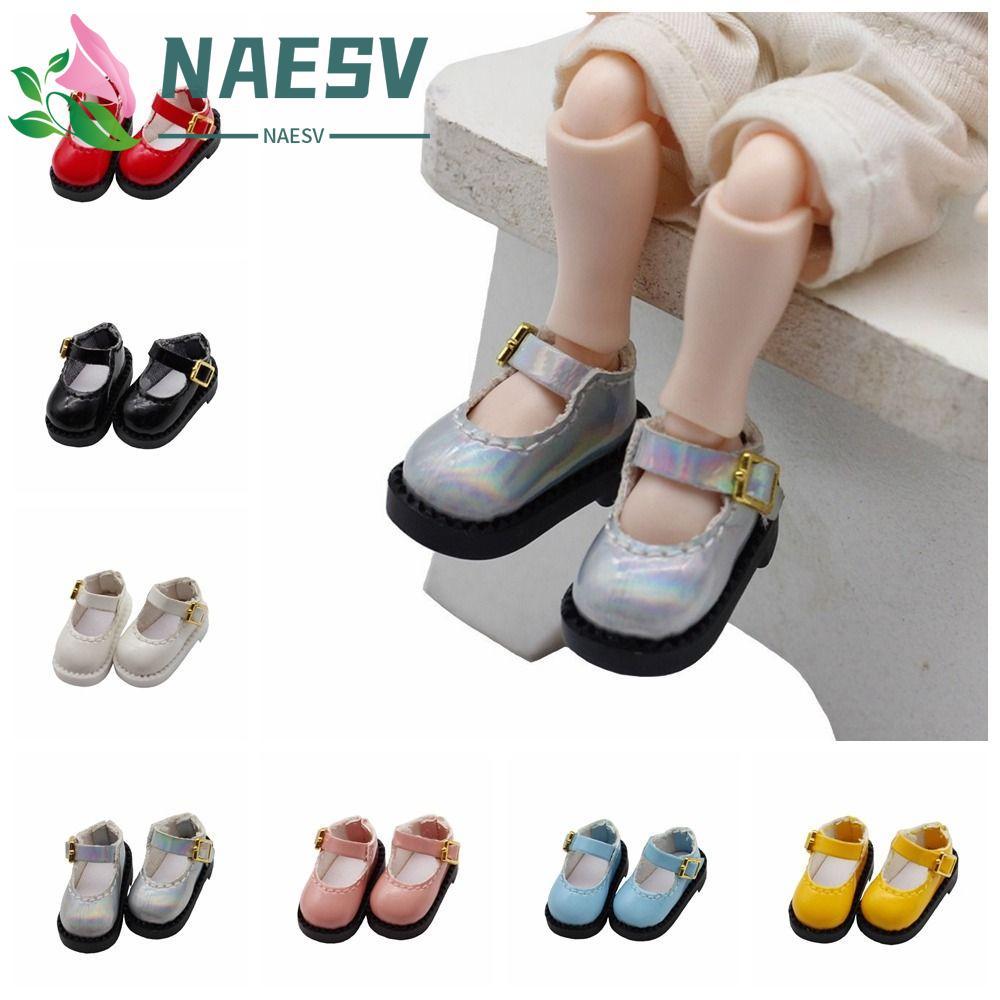 NAESV 1 คู่ 12 ตุ๊กตา BJD รองเท้า PU, PU หนัง Mini ob11 ตุ๊กตารองเท้าแตะ, MINI เสื้อผ้าของเล่นน่ารัก