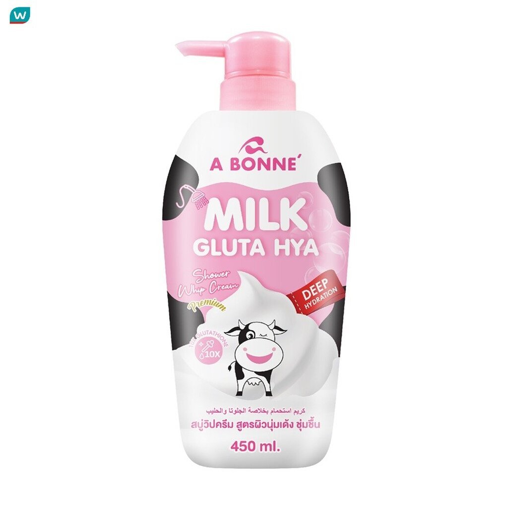 A Bonne เอ บอนเน่ มิลค์ กลูต้า ไฮยา ชาวเวอร์ วิป ครีม 450 มล.