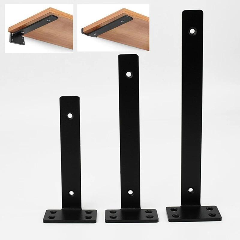 1 Set Heavy Duty Cast Iron Shelves Brackets Floating Shelf Brackets 4MM Thicked Invisible L Brackets