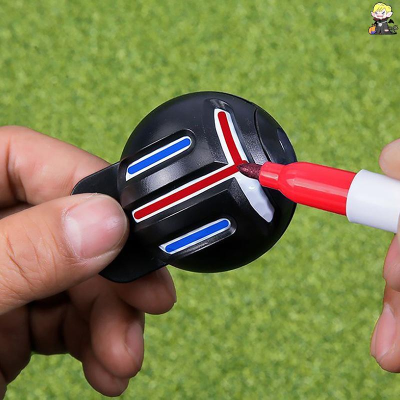 [CLA] 1 ชุด Golf Marker Hand Tools พร้อมปากกา Golfing Marker Tool Alignment Kit พร้อมปากกามาร์กเกอร์ลูกกอล์ฟวาด Line Tool [TH]
