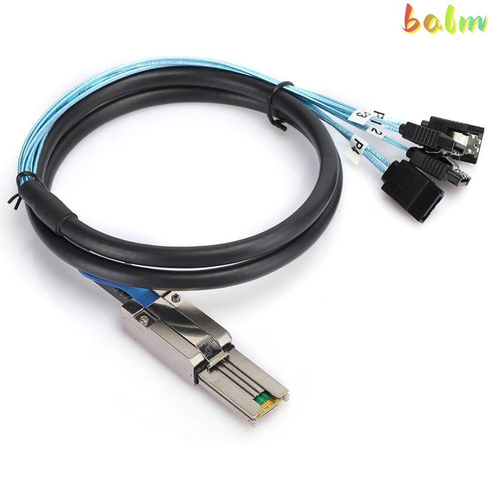 BALM Mini SAS Cable, แบบพกพา 1 เมตร SFF-8088 26P ถึง 4 X SATAs Cable, ทนทาน 6Gbps Data Transmission 