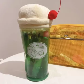 Snoopy Limited กล่องดินสอ pvc Melon Soda ญี่ปุ่นน่ารักถ้วยขนมกระเป๋าเครื่องสําอางความจุขนาดใหญ่