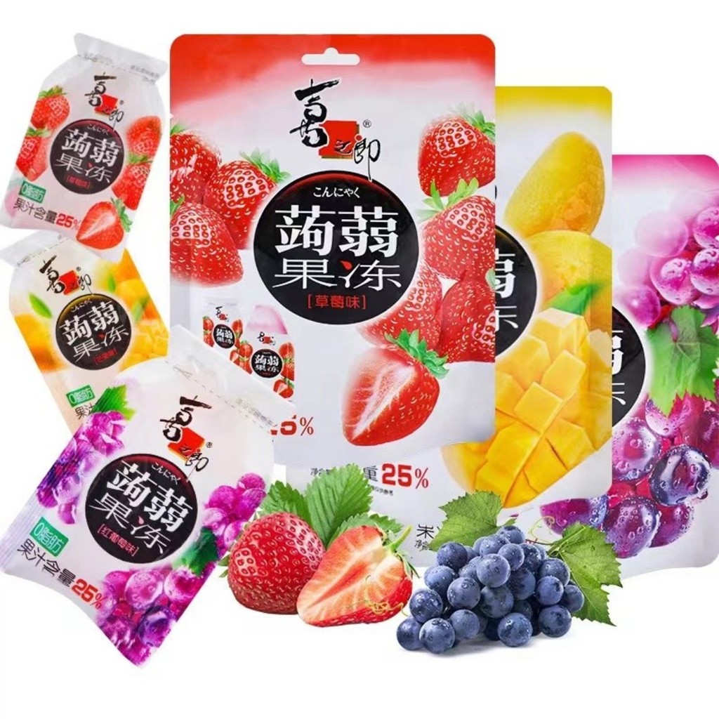 Kinoro Konjac Juice Jelly Bulk Chewable Konjac Jelly สตรอเบอร์รี่ Orange Lychee Apple Flavour 0 Fat