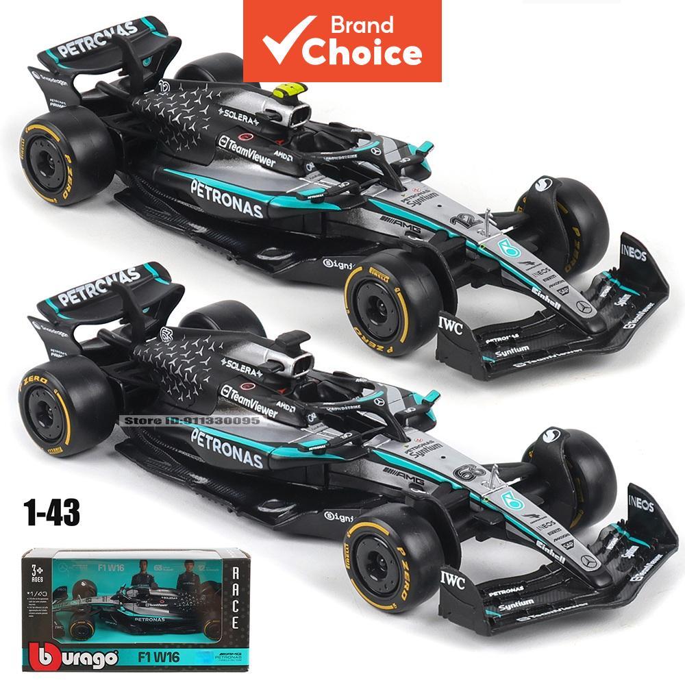 Bburago 1:43 Scale W16 F1 Die-Cast รุ่น - George Russell และ Kimi Antonelli 2025 Edition รถบัสของเล่นเครนรถบรรทุกของเล่น F1 Mercedes