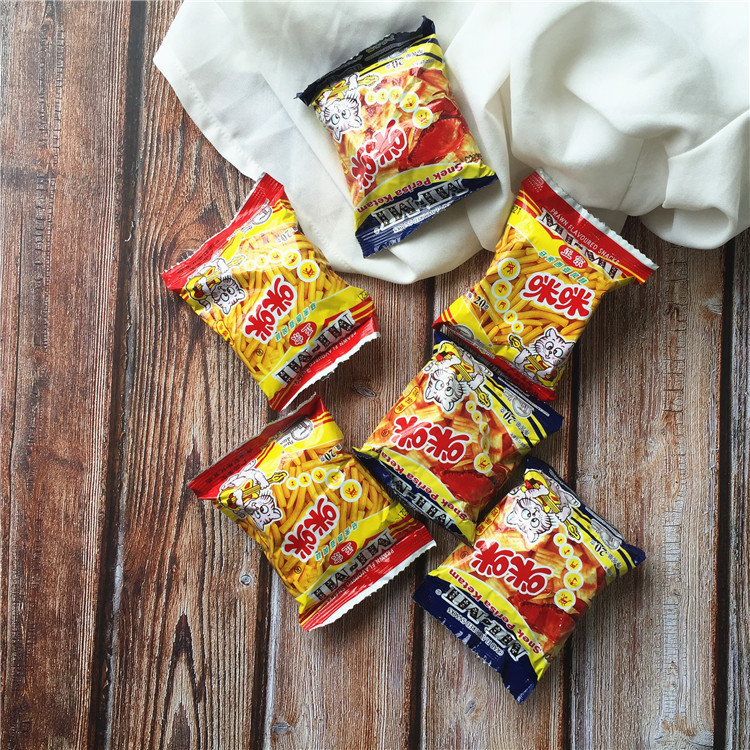 Mimi กุ้ง Fries รสปู French Fries Puffed Office Casual Influencer ของว่างความทรงจําในวัยเด็กในวัยเด็ก Nostalgic Snacks