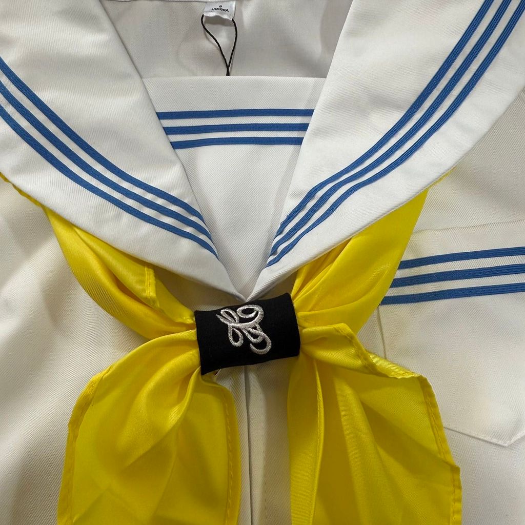 ชุดคอปก Preppy ชุดกะลาสีปกสีขาว Original Navy สาม Basic Blue สไตล์ jk สไตล์ชุดหญิง UASB